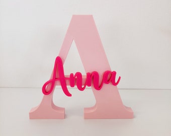 Personalized Freestanding Letter, Newborn, New Baby, Nursery room, New Baby Gift, Baby name Announcement, Girls, Boys Room Decor- 3D Printed