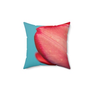 Pink and Blue Throw Pillow | 14x14 Square Pillow| Throw pillow | Couch Pillow | Bedroom Pillow | Accent Throw Pillow | Floral Print |