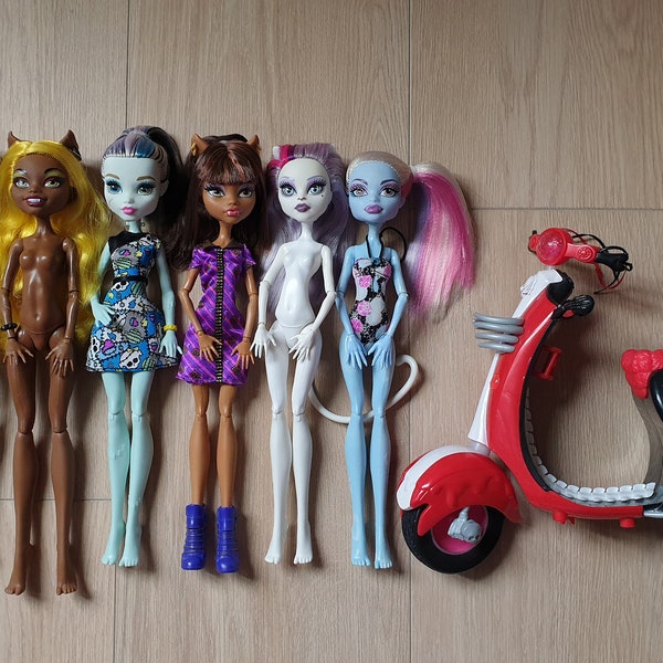 Lot de poupées Monster High ~ État d'occasion ~ Poupées personnalisées / OOAK ~ Poupées Mattel ~ Idée cadeau ~ Ensemble ~ Lot ~ Sept poupées