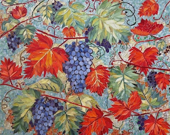 Grapes ~ Handmade Mosaic ~ Wall Decor ~ Original mosaic ~ Gift Idea ~ Art gift ~ Decoration ~ Handcrafted mosaic ~ Glass ~ Fruits Mosaic