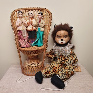 Dolls lot ~ Porcelain cat doll on swing ~ Porcelain dolls ~ Antique doll ~ Collection doll ~ Vintage dolls ~ Chair