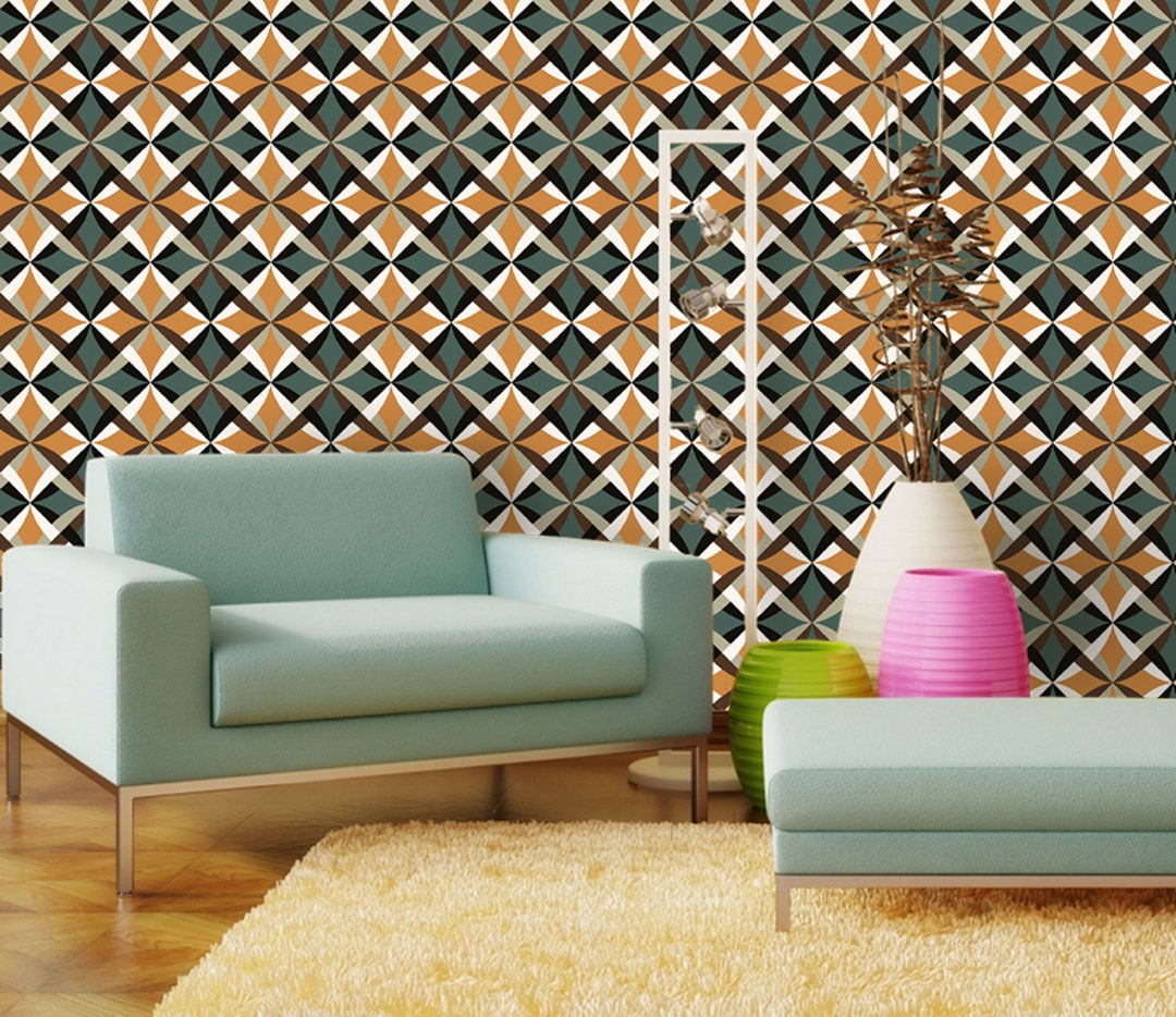 Seamless Wallpaper Geometric Pattern Wallpaper Colorful - Etsy