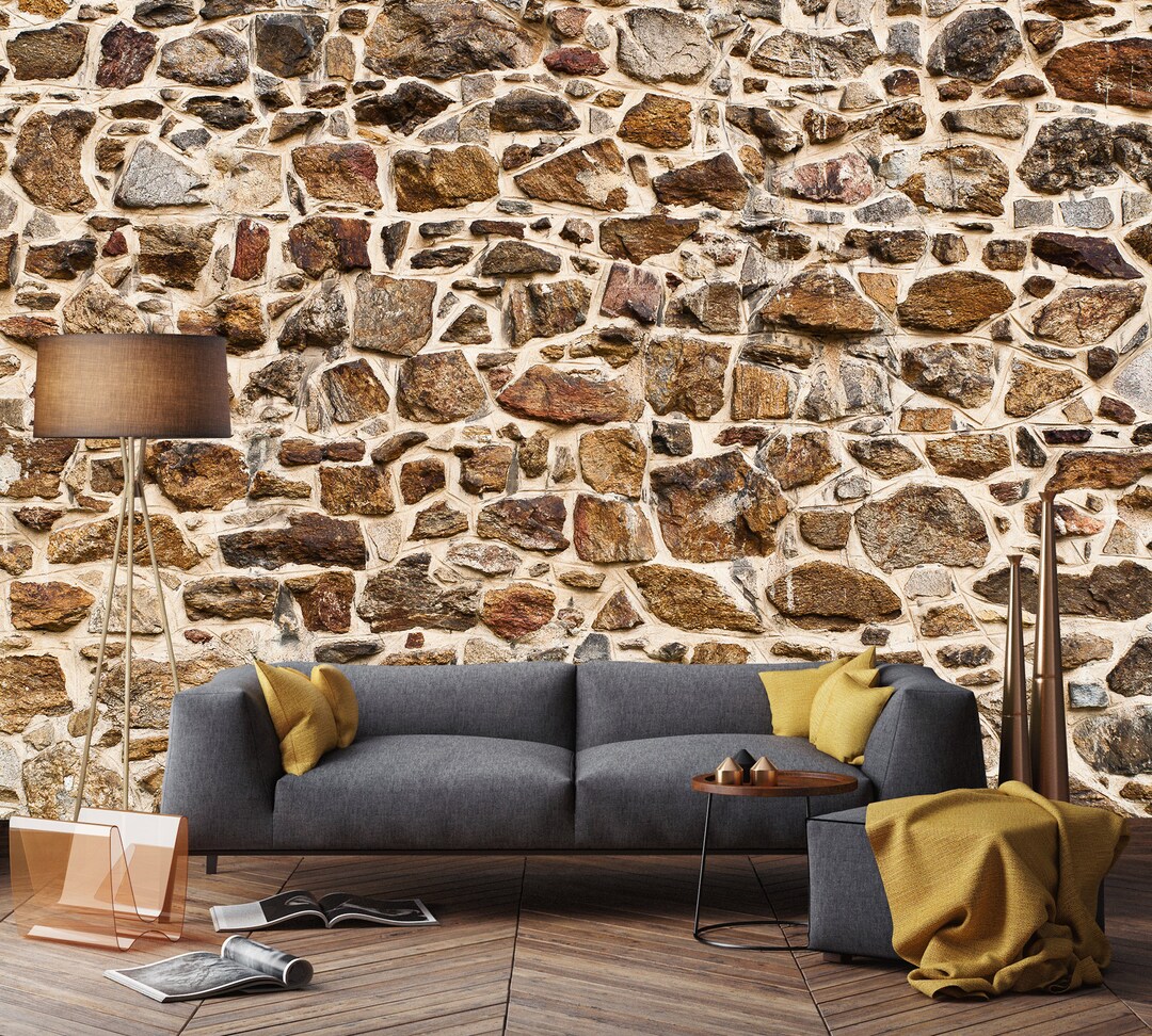 Stone on sale wall wallpaper