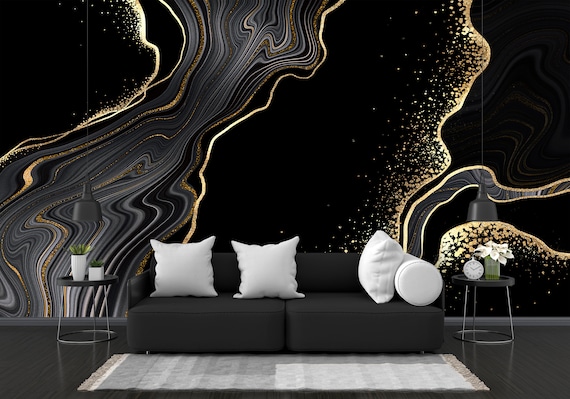 Download Glittery Black And Gold Marble Wallpaper  Wallpaperscom