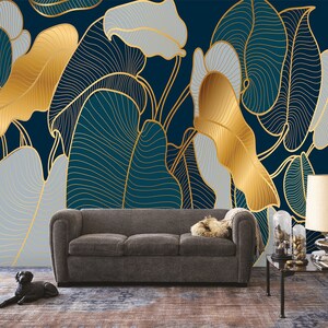 Luxury Gold Art Decor Wallpaper. Nature Background Vector. - Etsy