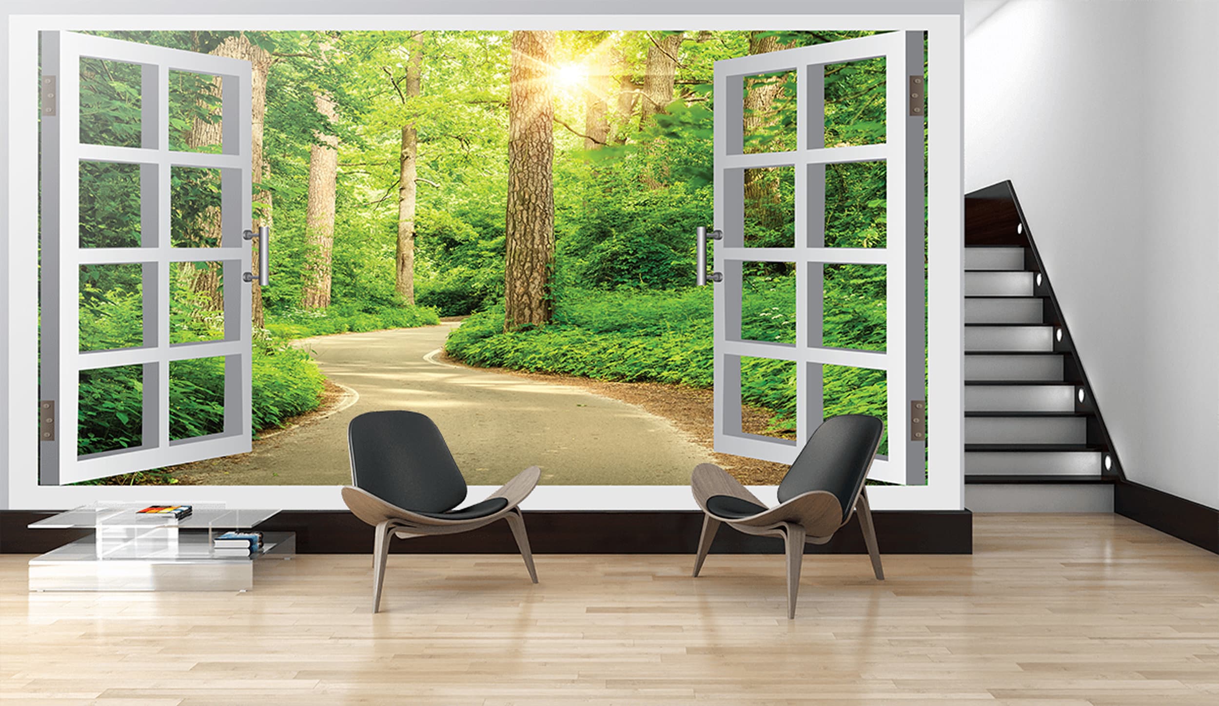 3D Digital Printing Wallpaper Window Landscape Nature Wall Panel For Home And Office Stylish Designs