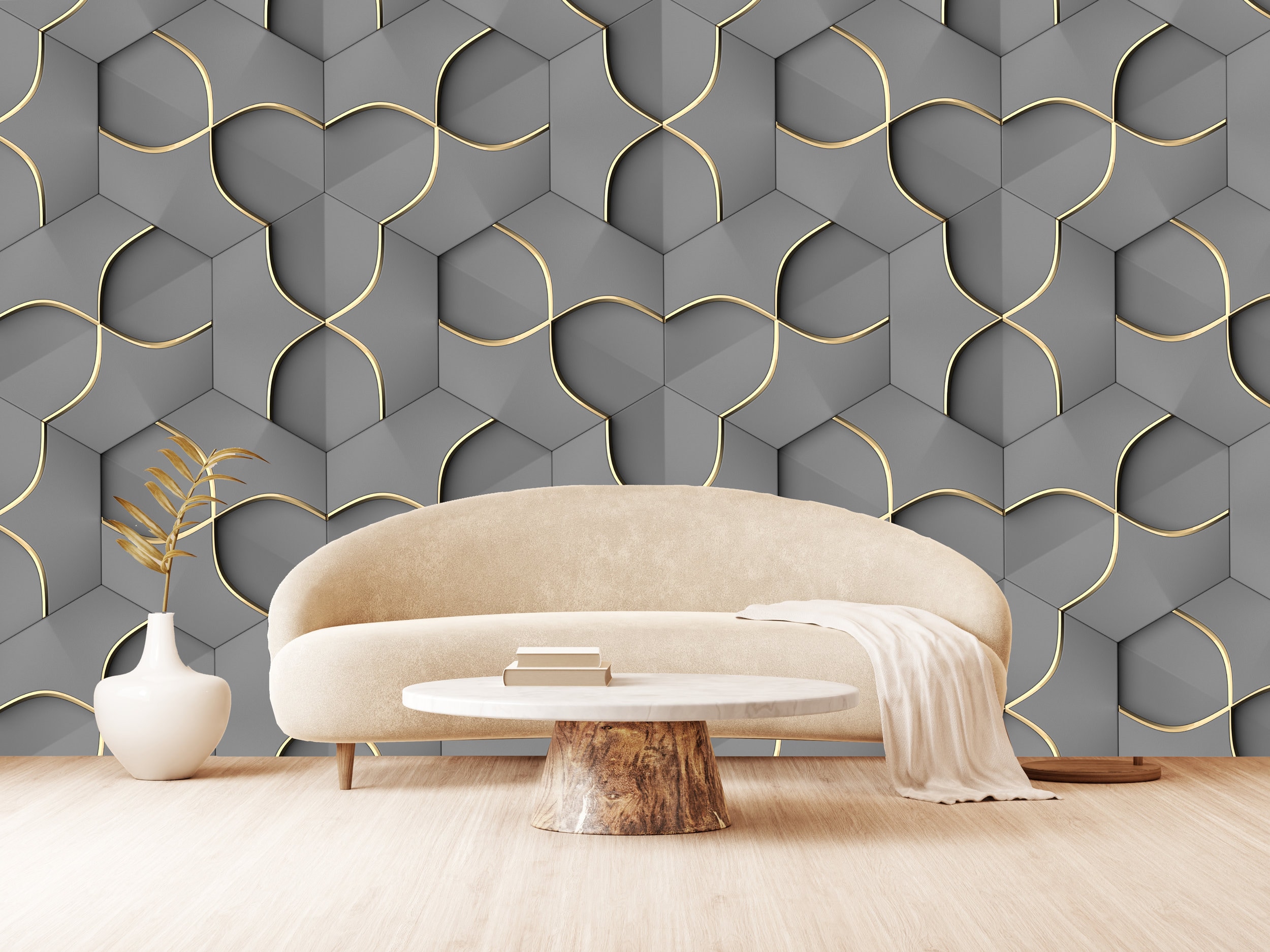 Gray and Gold Decor Beautiful Geometric Seamless Pattern. - Etsy