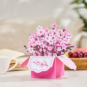 Kirschblüten Flower Box 3D Pop Up Grußkarte