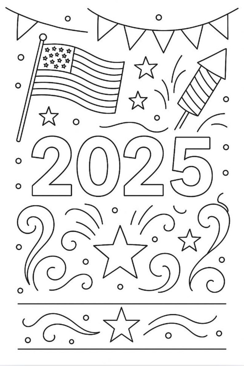 4th of July 2025 Coloring Pages | Patriotic Kids Activity (digital ...
