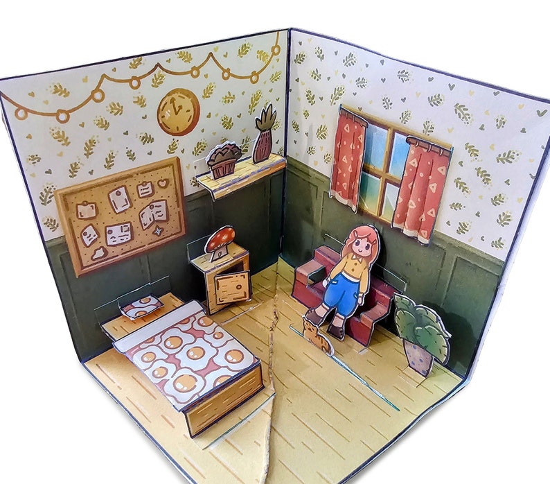 DIY Cozy 3D Pop-up Paper Dollhouse: Travel Activity Kit for Kids (PDF ...