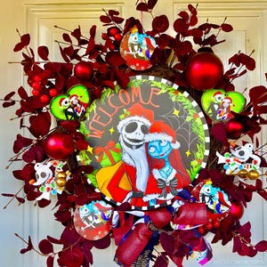 Jack Skellington Christmas WELCOME Wreath
