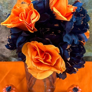 Halloween Orange and Black Rose Bouquet
