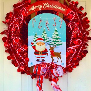 Santa’s Candy Cane Lane Wreath       XMASINJULY50OFF