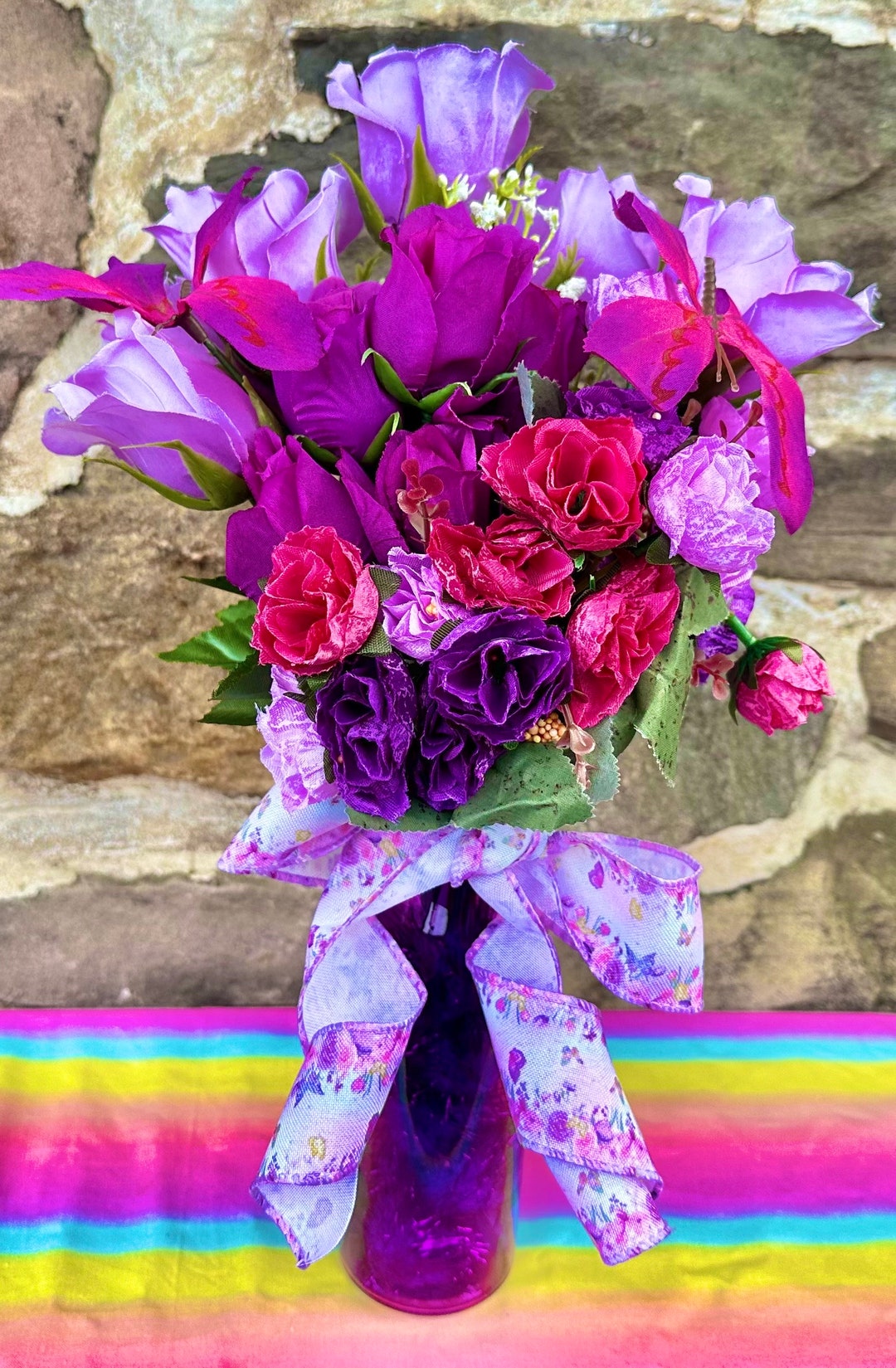 Pink And Purple Rose Bouquet Etsy pink-and-purple-rose-bouquet-etsy