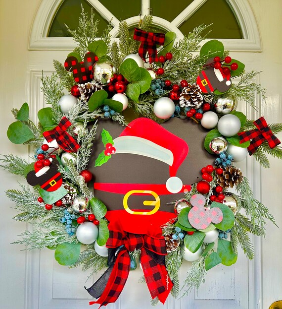 Mickey's Buffalo Plaid Christmas Wreath XMASINJULY50OFF - Etsy