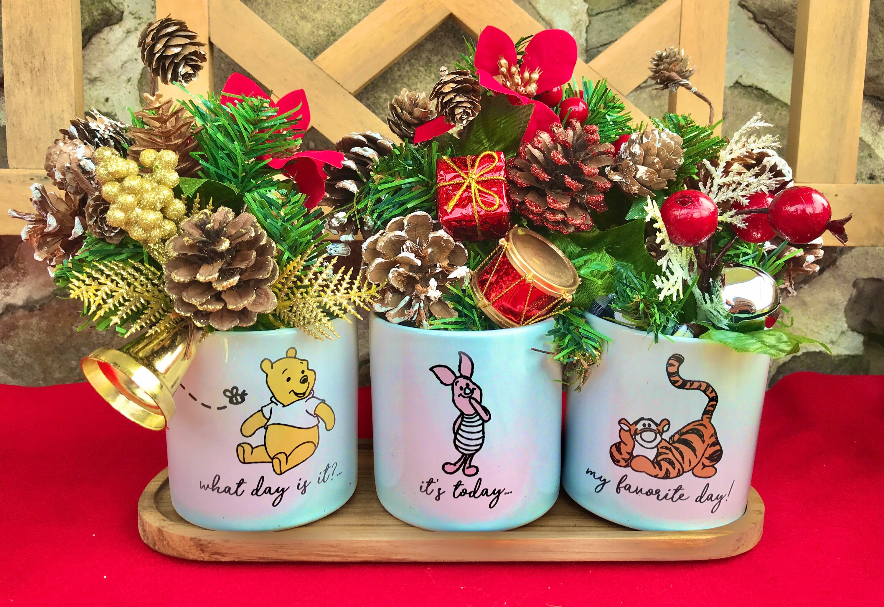 Winnie the Pooh Trio Christmas Planter Set - Etsy