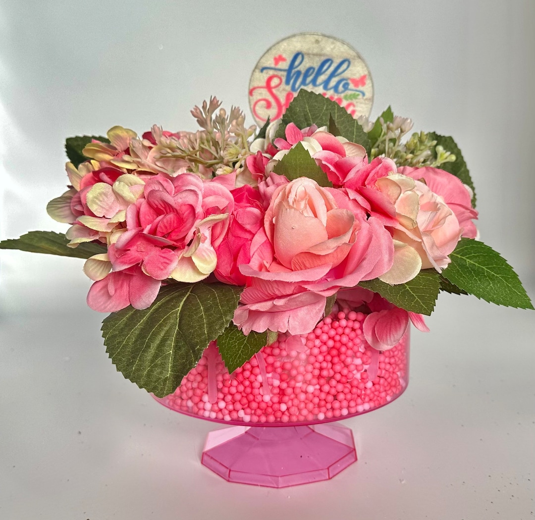 Peach and Cream Rose Floral Centerpiece Etsy