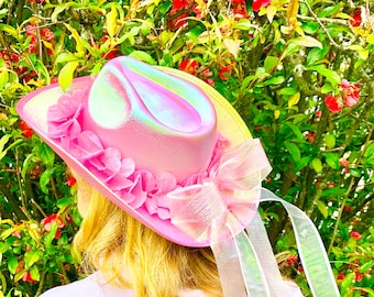 Pink Iridescent Hawaiian Cowboy Hat