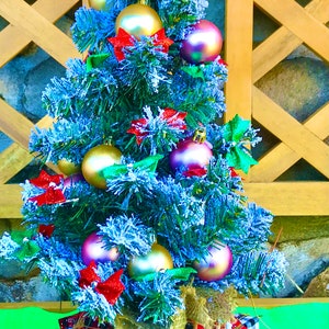 Tabletop Christmas Tree with Gifts           Free tree skirt and train with purchase of tree!