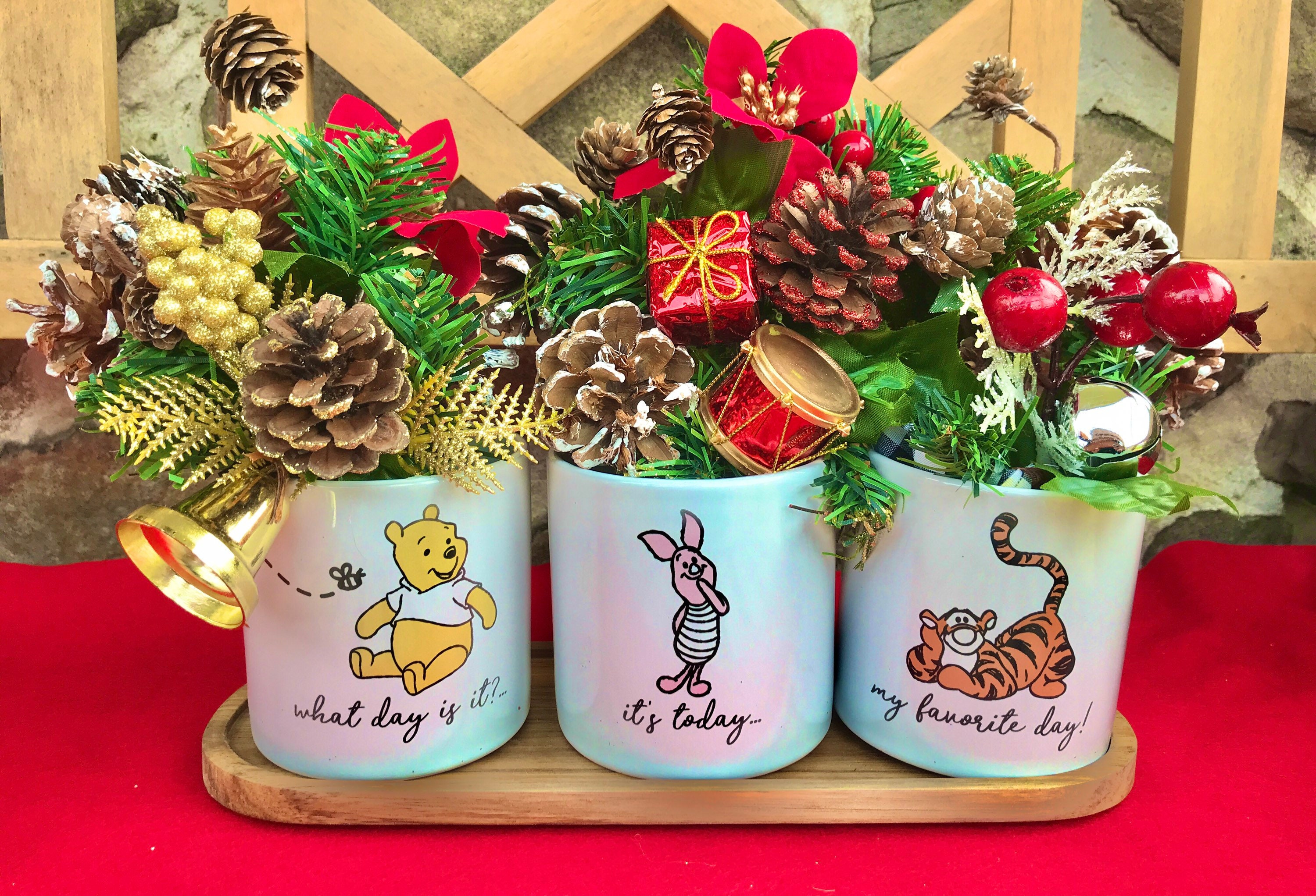 Winnie the Pooh Trio Christmas Planter Set - Etsy
