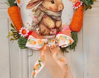 Easter Bunny Carrot Wreath