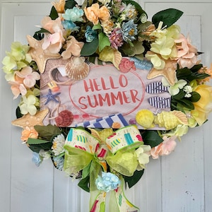 Seashore Seashells on a Hello Summer Wreath