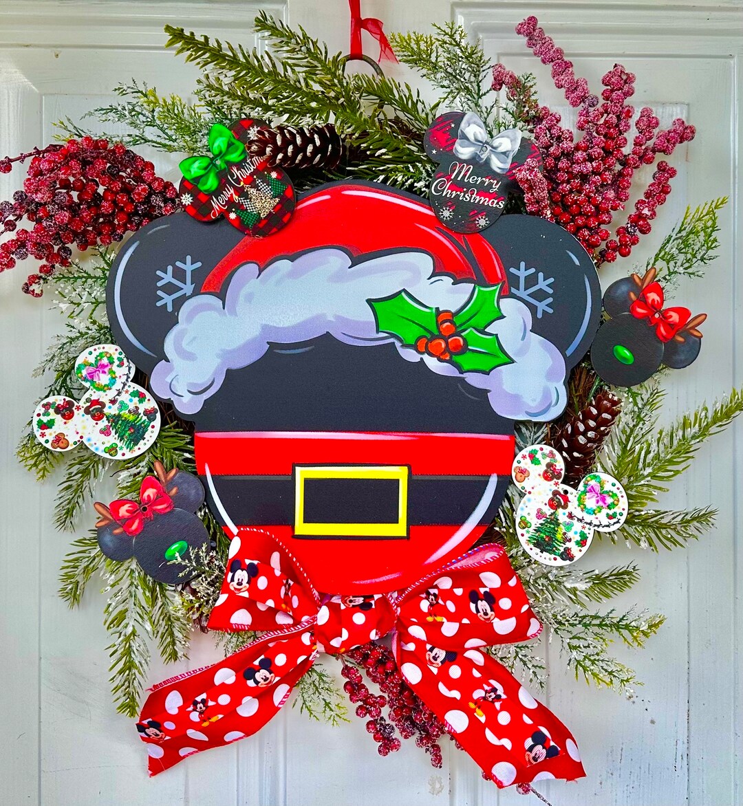 Mickeys Merry Christmas Wreath Etsy