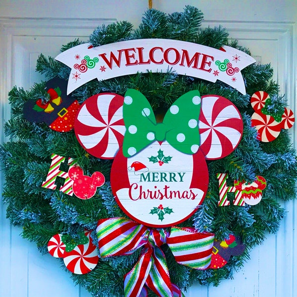 Minnie Mouse Merry Christmas Wreath   20% off Etsy Sale                               No Promo Code Needed