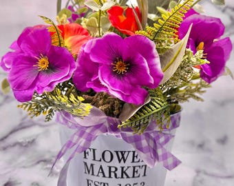 Pretty Pansies in a Pot