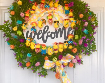 Welcome all Chicks Easter Wreath