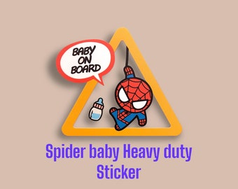 Spiderman Baby on Board Decal - Chibi Spiderman Car Sticker - Superhero Nursery Decor, waterproof decal sticker. *free shipping*