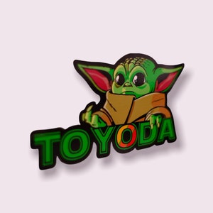 Toyoda Toyota Sticker 5x3 durable waterproof decal sticker. TRD stripe Baby Alien , Grogu free shipping zdjęcie 4