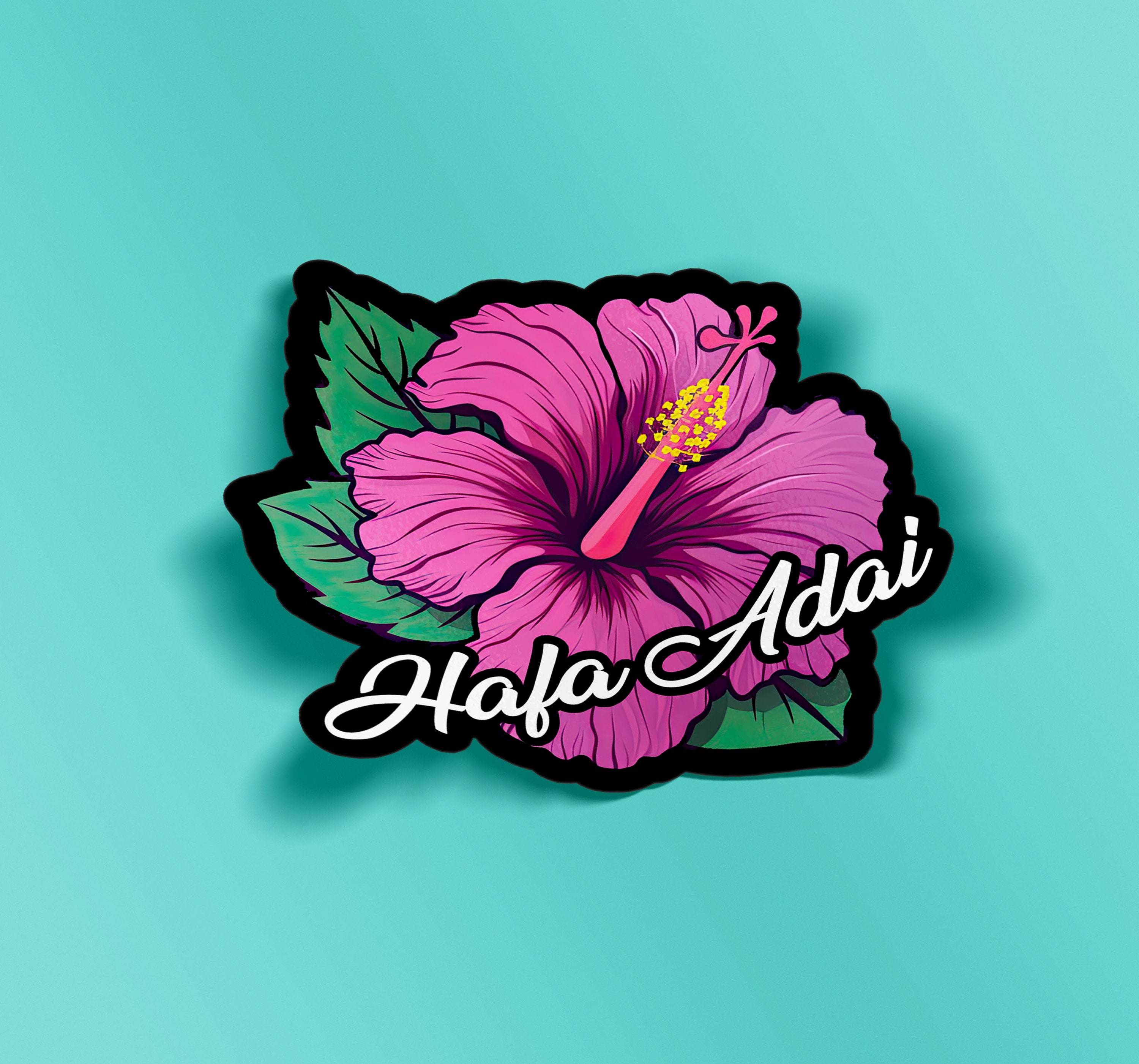 HAFA ADAI Flower Hibiscus Sticker - Chamorro Sticker