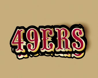 Vibrant San Francisco 49ers Old School Text Decal Sticker Niners Levi Stadium NFL *FREE SHIPPING