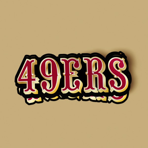 Vibrant San Francisco 49ers Old School Text Decal Sticker Niners Levi Stadium NFL *FREE SHIPPING