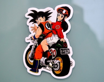 Gohan Goku Chichi dragon ball z motorcycle  4”x3” durable waterproof decal sticker. *free shipping*