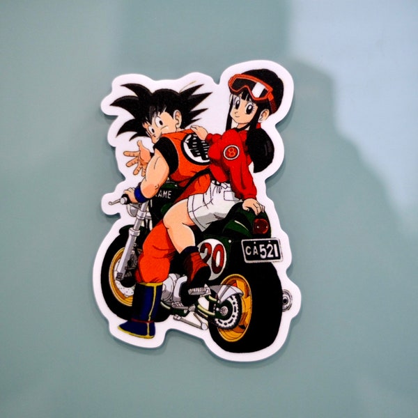 Gohan Goku Chichi dragon ball z motorcycle  4”x3” durable waterproof decal sticker. *free shipping*