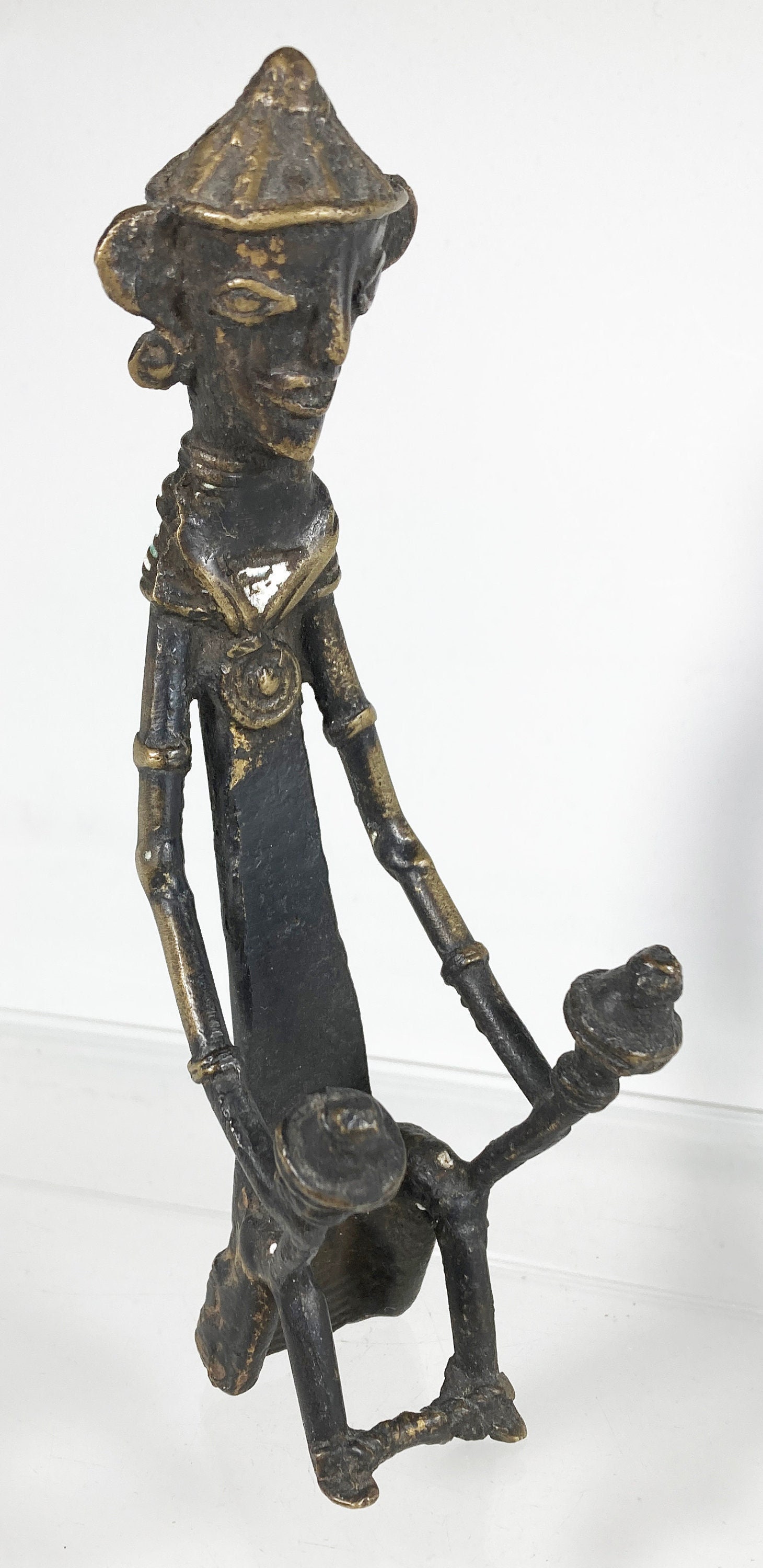 Bronze statuette, African man, lost wax method
