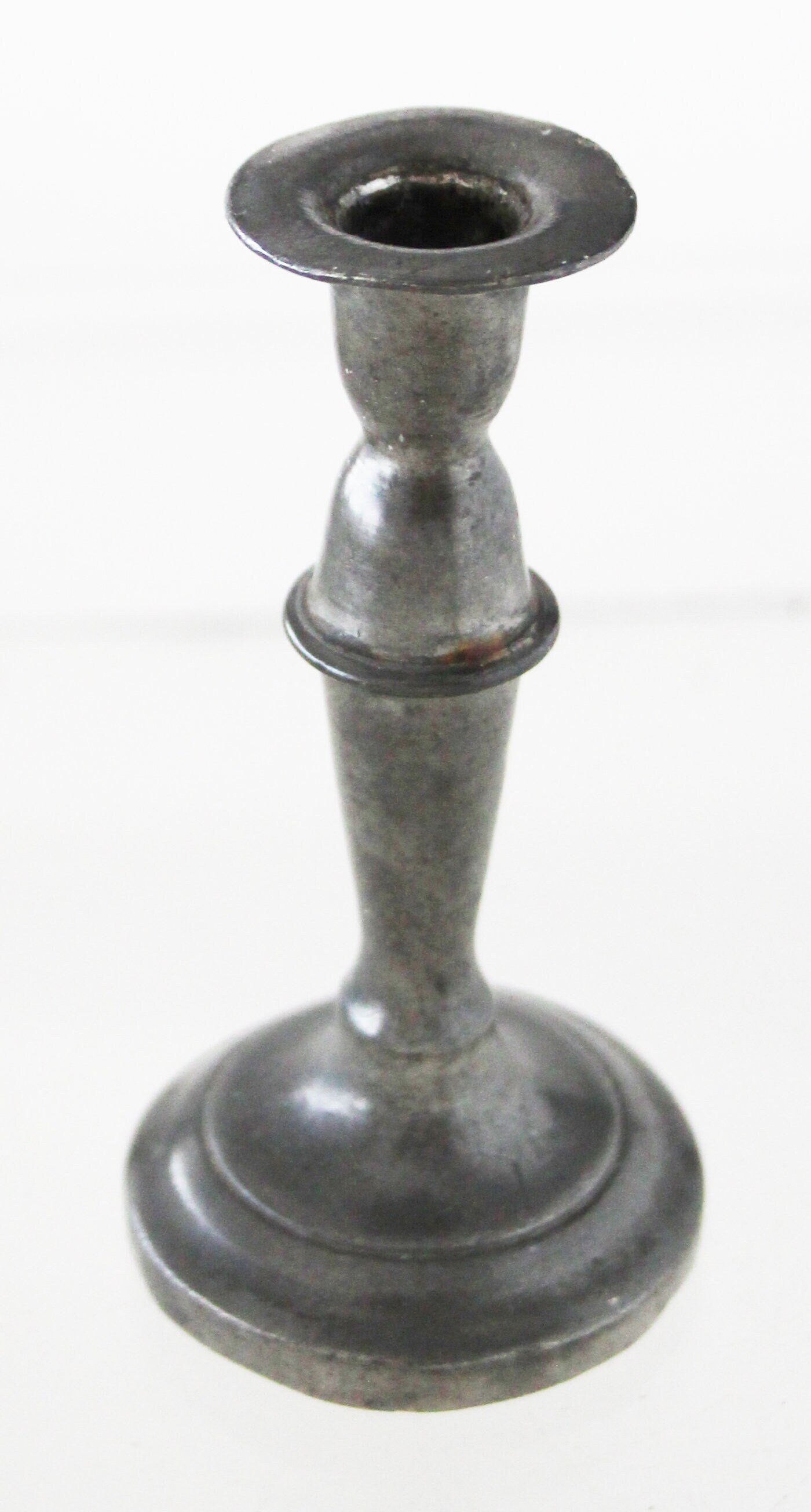 Antique Pewter Candlestick 9 Cm High Etsy