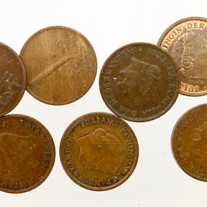 200 Dutch Wilhelmina and Juliana cents, various years, unsorted, 400 grams, copper