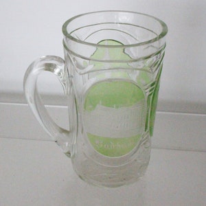German, antique, cut glass, marked Bad NEUENAHR and Kirche and Badhaus, good condition, 11 cm high