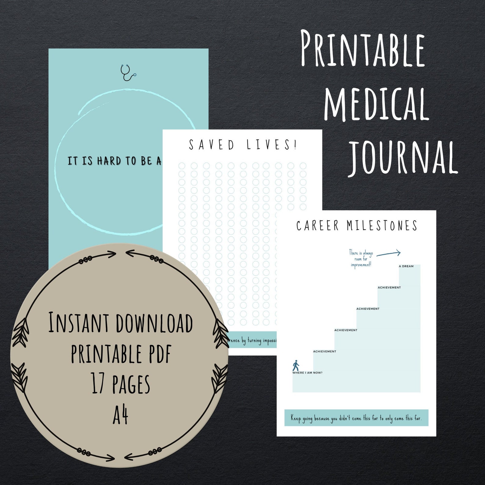 Printable Medical Journal 17 Pages Digital Printable PDF | Etsy
