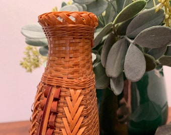 Unique Vintage Woven Ikebana Vase