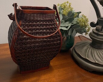 Beautifully Woven Antique Japanese Ikebana Basket