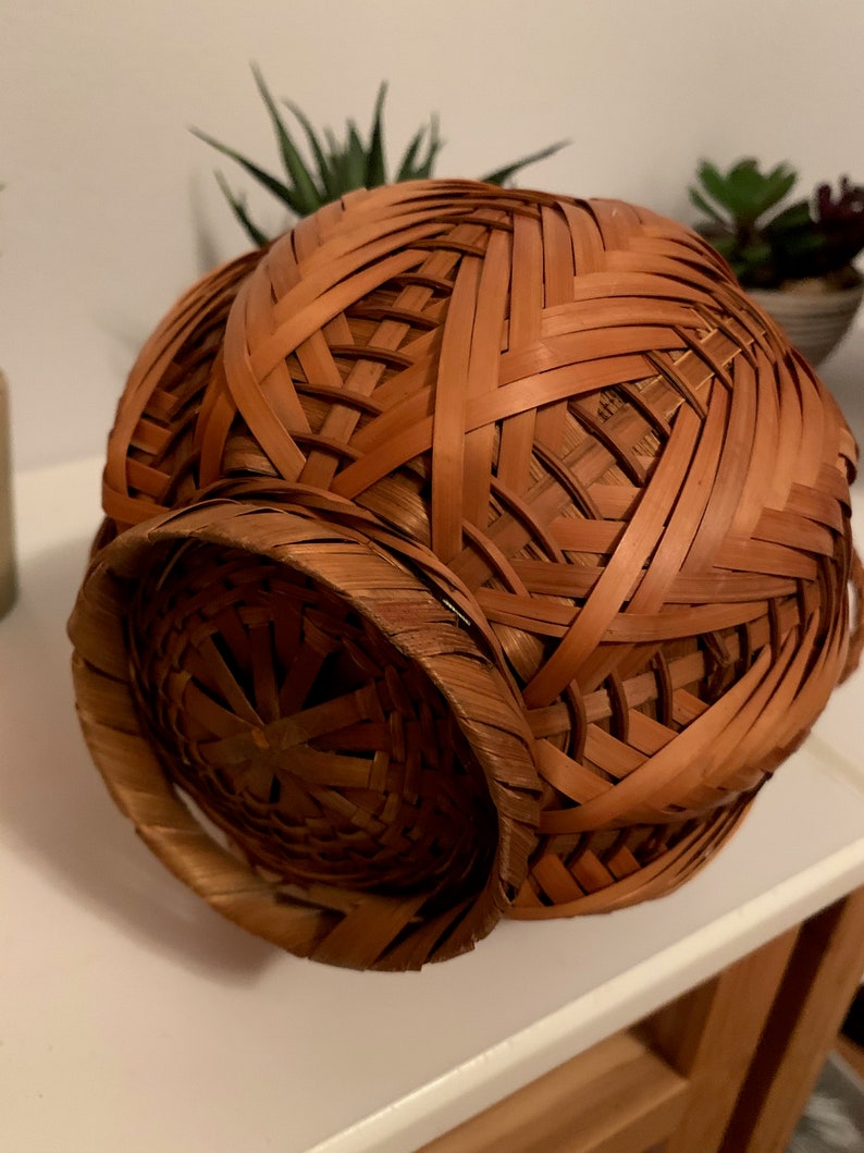 Antique Japanese Ikebana Basket Etsy