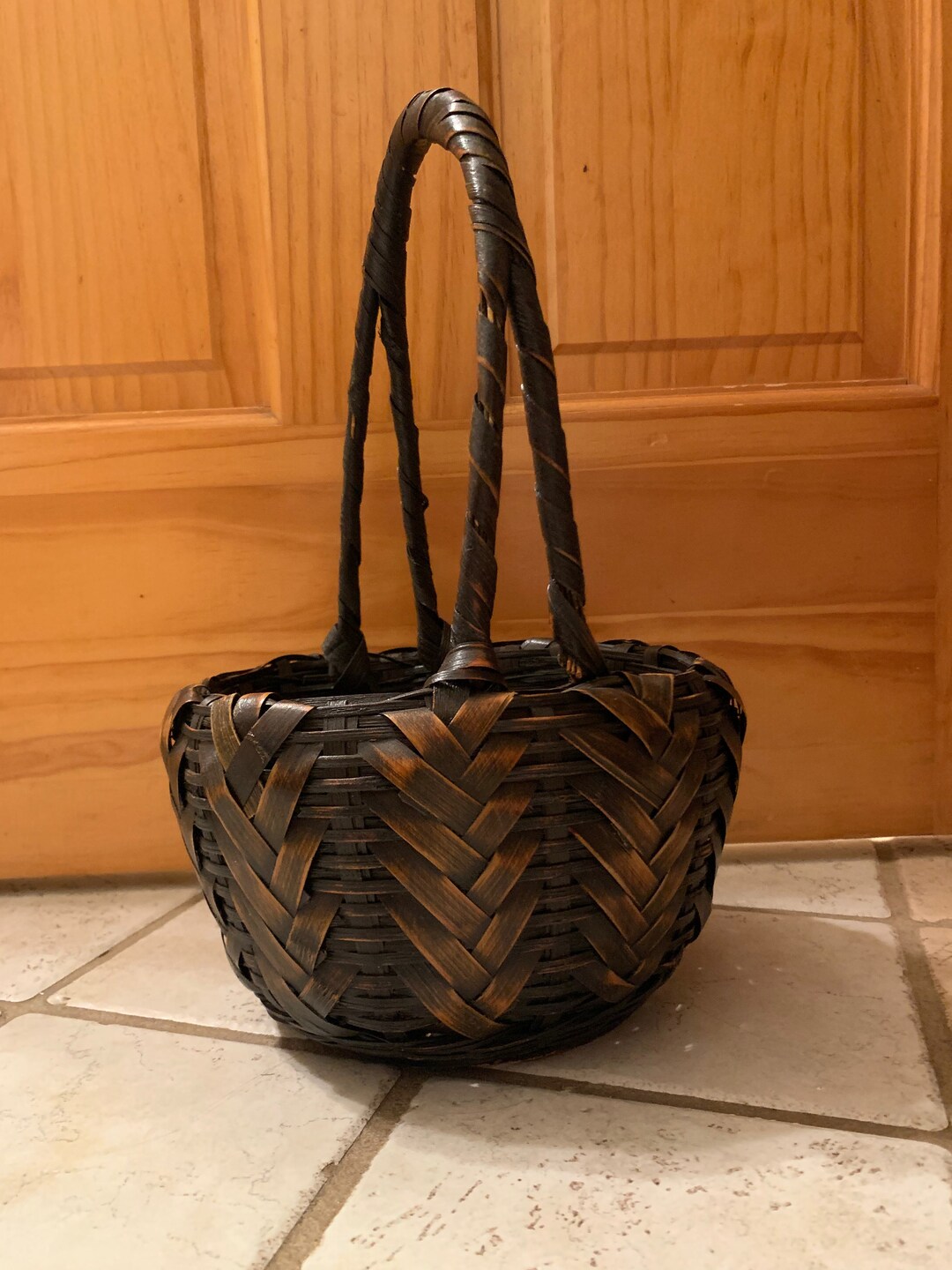 Antique Japanese Ikebana Basket Etsy