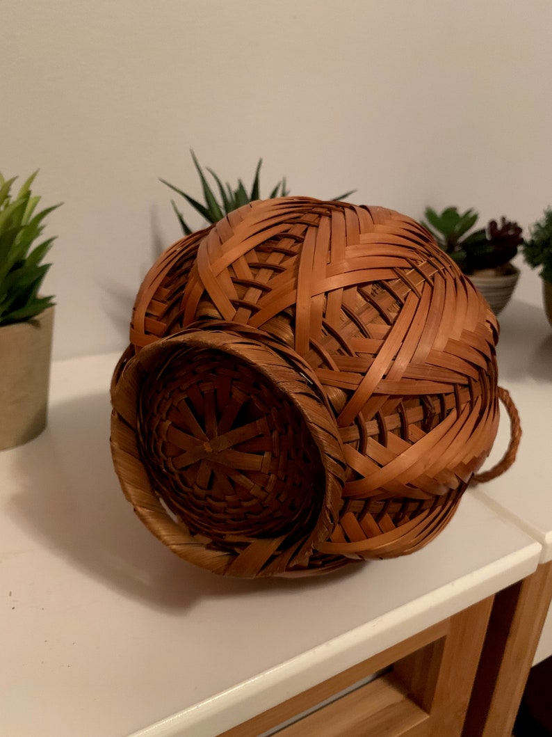 Antique Japanese Ikebana Basket Etsy