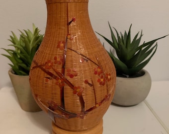 Vintage Bamboo Woven Vase