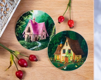 Pumpkin and Rosehip Cottage Sticker Pack - Vinyl Stickers with a Glossy Finish