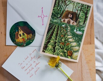 Friendly Farm Mini Print Pack - Limited Edition of 14 Print Packs with Hand-written Note on the back and The Pumpkin Lover&#39;s Sticker